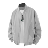 Blouson Bomber Décontracté à Col Montant avec Logo Avant pour Hommes et Femmes, Idéal Printemps-Automne, Achat en Groupe, Vente Transfrontalière
