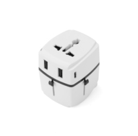 Foxcan adaptor colokan Universal PD20W, pengisi daya perjalanan, pengisian cepat, 2USB-C 2USB-A, untuk penggunaan Laptop