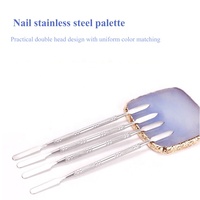 Outils de nail art à double tête en acier inoxydable pour poudre acrylique, gel UV liquide, cuillère, spatule, stylo à points