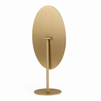 En stock rotation en gros de luxe en cuir affichage en métal noir boucle d'oreille maquillage or métal bijoux miroir
