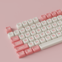 Akko Sakura Bear Keycap Set 122-Key Custom PBT Keycaps OEM Pink Keycaps For DIY Keyboard