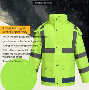 Tốc độ cao tuần tra PVC Poncho áo khoác quần phù hợp với phản quang không thấm nước an toàn quần áo chia bảo vệ Quản Trị đường bộ - Product Image 3