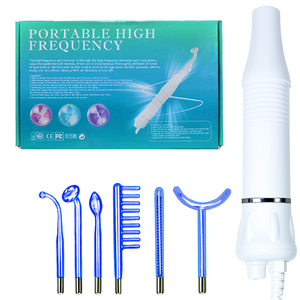 เครื่องนวดหน้าความถี่สูง Yumely แบบพกพา 6 หัวแก้วสีฟ้า ช่วยลดเลือนริ้วรอย ใช้งานได้กับ - Product Image 1