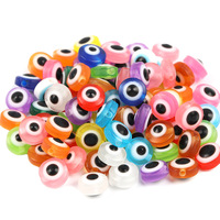 Manik-manik Resin JC 6/8/10mm 50 buah/kantong Aksesoris Manik-manik Lepas Grosir Multi Warna Manik-manik Mata Iblis Buatan Tangan