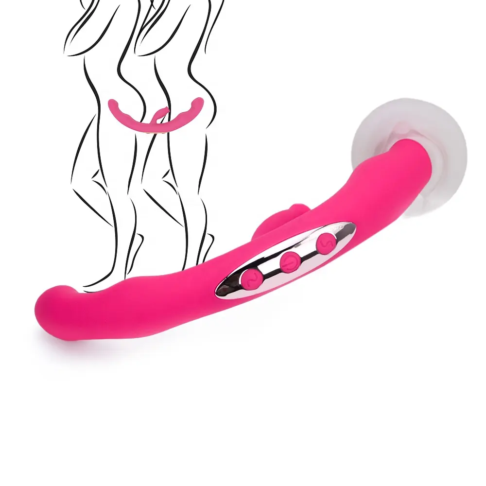 Yeni g-noktası dil yalama titreşimli çubuk aynı seks çift kafa titreşimli çubuk kadın oyun lezbiyen titreşimli