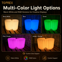 Lampe de lecture LED pliable Toprex personnalisée, RVB colorée, rechargeable, en bois, pour cadeau créatif, décoration de bureau, vente en gros usine