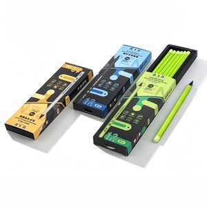 Crayons en bois vert, noir et <span class=keywords><strong>gris</strong></span>, 12 pièces, pour élèves du primaire, mine épaisse, résistante à la casse, <span class=keywords><strong>crayon</strong></span> à dessin 2B - Product Image 1