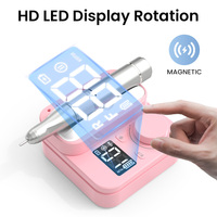 ODM Ultra-Leiser HD LED-Display Drehmoment-Kohlebürsten-Nagelbohrer 35000RPM Tragbares Wiederaufladbares E-File-Kit für Basis-Gel-Nägel