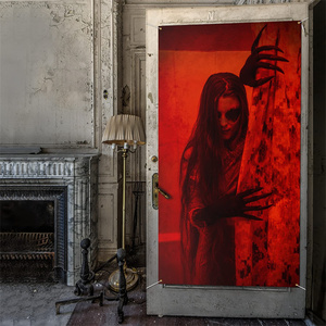 Joyeux Halloween décoration horreur <span class=keywords><strong>film</strong></span> décorations bannière toile de fond PE porte couverture pour <span class=keywords><strong>la</strong></span> fête des enfants - Product Image 6