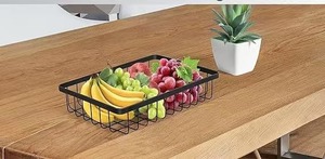 <span class=keywords><strong>Panier</strong></span> <span class=keywords><strong>à</strong></span> <span class=keywords><strong>fruits</strong></span> artisanal en fer, durable, moderne, sur pied, multifonction, <span class=keywords><strong>à</strong></span> double niveau, organisateur de cuisine, support de rangement pour pain et en-cas - Product Image 6
