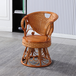 Chaise en osier fabriquée en Chine siège rotatif Table basse balcon extérieur meubles en <span class=keywords><strong>rotin</strong></span> naturel ensemble de soutien pour personnes âgées - Product Image 4