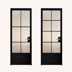 Porte intérieure en aluminium de conception française avec panneau en verre, résistante à l'eau, pour salle de bain et cuisine - Product Image 5