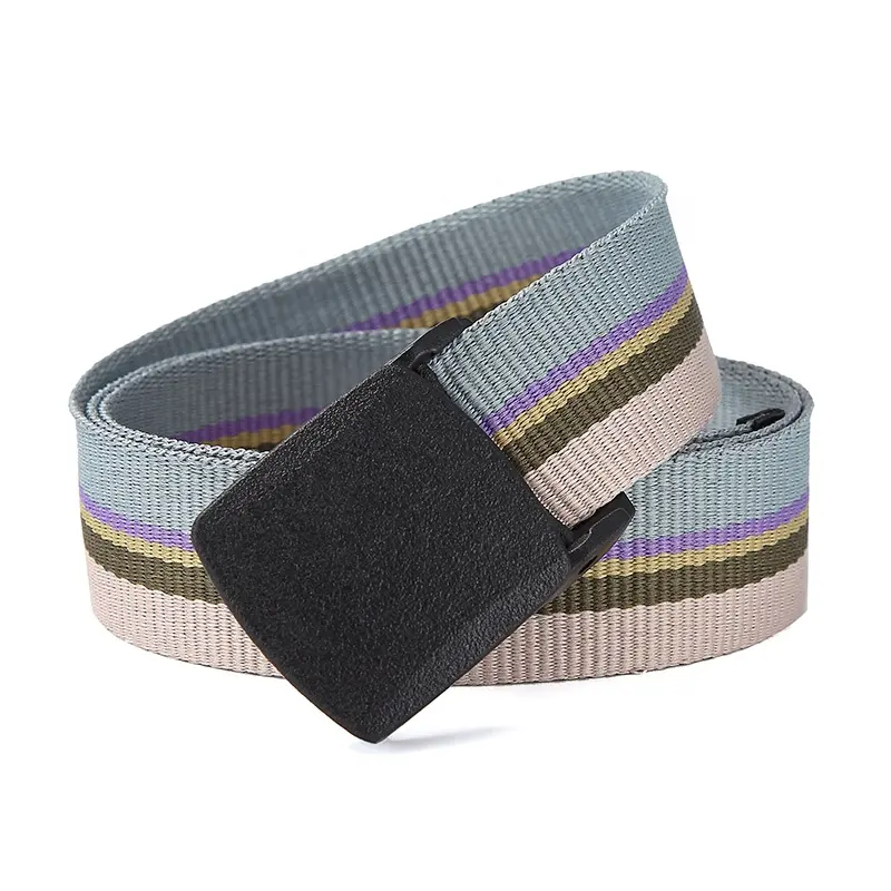 Alloy buckle sports woven fabric belt for men light outdoor braided canvas waist men belt