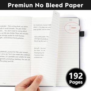 (Free Index Tabs Stickers) A5 Medium College Ruled Vegan Leather Hardcover <b>Journal</b> 192 Page Lined Notebooks for Promotional Use - Product Image 5