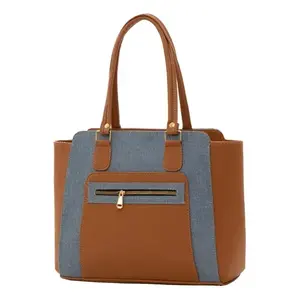 Bolso Tote de Yute Azul para Mujer Fana Itzira con Bolsillo con Cremallera, Estilo de Moda para Todas las Temporadas - Product Image 1