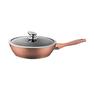 Sartén profunda de cobre antiadherente de granito de aluminio de nuevo diseño multirestaurante con cubierta de vidrio Arra inferior de inducción - Product Image 1