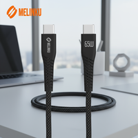 Kabel Data Melinku 3.25A 65W USB 3.1 Tipe-C Tipe-C Pengisian Cepat Ramah Lingkungan Berbahan Kain Nilon Transfer Data Kecepatan Tinggi untuk Ponsel