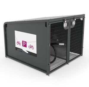 Gabinete Modular de Almacenamiento para Bicicletas de Acero Galvanizado en Caliente con Puerta de Malla, Casillero Seguro para 2 Bicicletas para Proyectos Públicos Municipales - Product Image 1