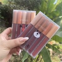 Ensemble de gloss à lèvres mats 5 couleurs, rouge à lèvres liquide velours longue tenue, anti-transfert, waterproof, kit de maquillage pour les lèvres