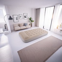 Nouveau lit gonflable simple ou double automatique avec appui-tête, pompe électrique intégrée, revêtement floqué en PVC pour camping en plein air et plage