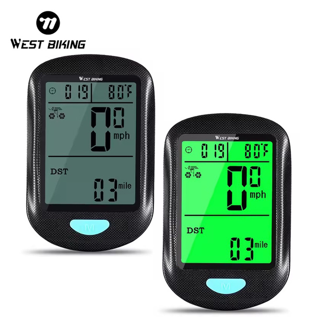 WEST BIKING New Waterproof Solar Exercise GPS Bike Cycling Bicycle Computer Cycle Wireless Multi-Function Bike Bicycle Computer