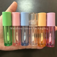 Tube de brillant à lèvres mini rond ISMAN 2 ml vide, rose, violet, bleu, jaune, vert, transparent, vente en gros, emballage de maquillage à marque privée, flacon
