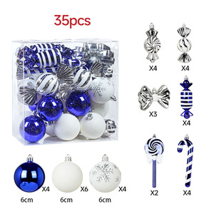 ลูกบอลพลาสติกกันแตกทำมือขายส่ง 35 ชิ้น สำหรับตกแต่งต้นคริสต์มาส - Product Image 2