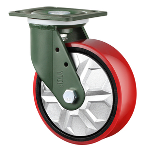 YTOP <span class=keywords><strong>6</strong></span> "roue en polyuréthane matériel en gros Double roulement à billes PP jante PU roues pivotantes industrielles robustes - Product Image 2