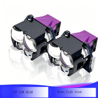 Phare LED HS4L de haute qualité à 4 lentilles carrées 160W, faisceau Hi/Lo, double lumière laser, 12V, Touring 6000K