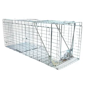 Trampa de jaula de animales vivos de una puerta plegable para gato callejero, marmota