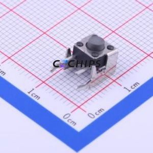 PTS645VK392LFS Tactile Switch Through hole Component (THT) Switch Single Pole Single Throw Round Button 2.6N Right Angle Insert - Product Image 1