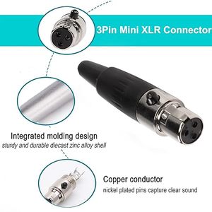 DAJIANG en Stock Mini adaptador XLR hembra de 3 pines enchufe micrófono conector de Audio reemplazo F-<span class=keywords><strong>Plug</strong></span> <span class=keywords><strong>Socket</strong></span> Mini XLR extremos de Cable - Product Image 2