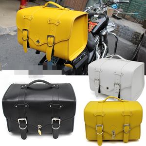 गर्म बिक्री मोटरसाइकिल बैग पु चमड़े काले सफेद, पीले के साथ टिकाऊ बाइक उपकरण बैग पीछे की सीट बैग ताला - Product Image 2