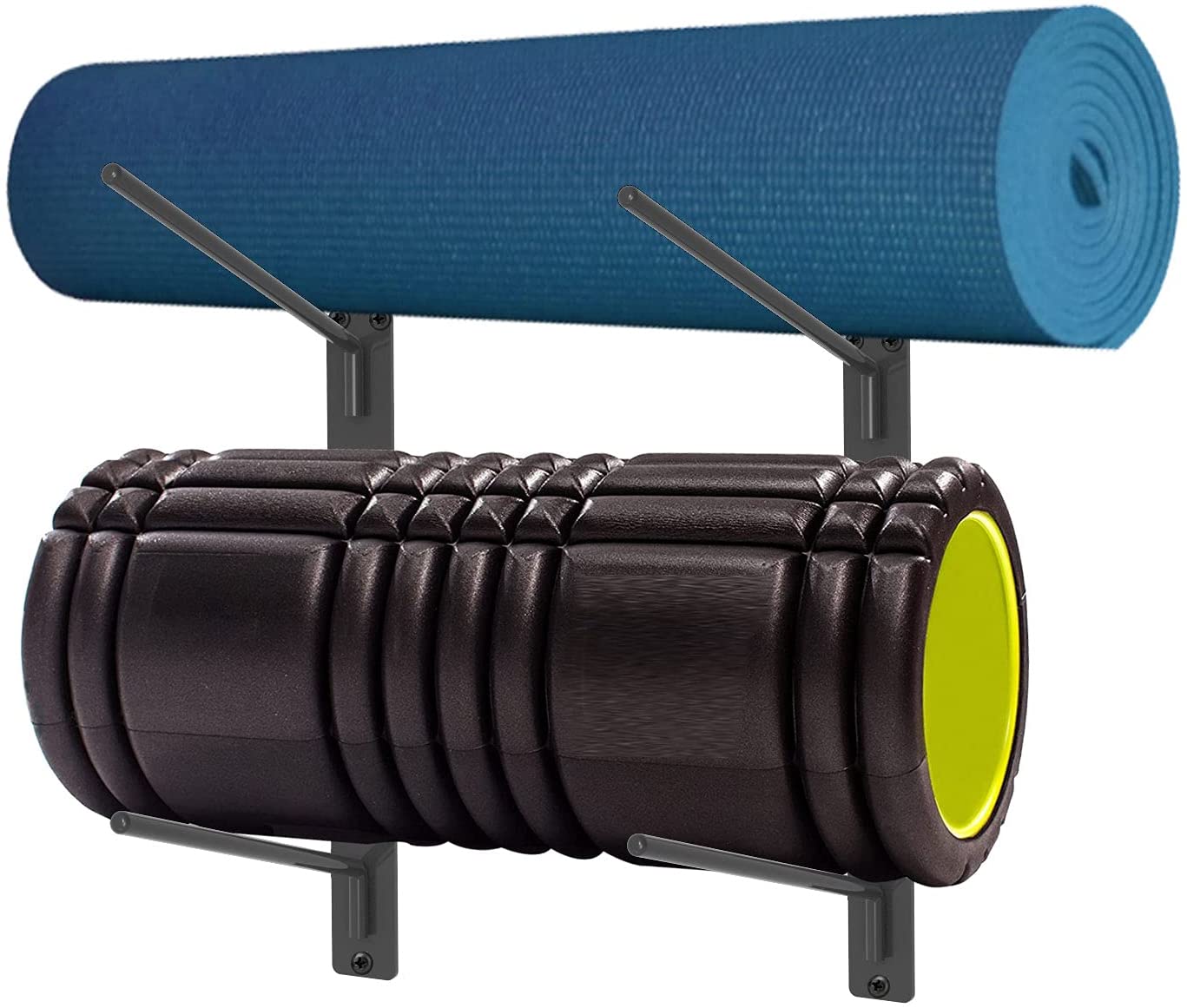 Supporto A Parete Per Tappetino Yoga In Metallo - Porta Rullo Schiuma E Fasce Elastiche - 3