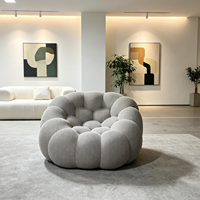 Fauteuil bulle design moderne Tenghang, fauteuil individuel en tissu tricoté coloré, chaise longue ronde pour salon, décoration d'hôtel