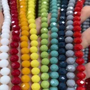 1 brin <span class=keywords><strong>de</strong></span> perles rondelles en verre <span class=keywords><strong>de</strong></span> 4 mm, couleurs rouge, jaune, orange, style perle tchèque, pour la fabrication <span class=keywords><strong>de</strong></span> bracelets, colliers et lampwork en <span class=keywords><strong>cristal</strong></span> - Product Image 5