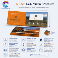 Brochure vidéo personnalisée format A5 avec écran LCD IPS HD de 5,0 pouces, couverture souple, interrupteur magnétique et fonction de lecture automatique, certifiée pour mariages et événements professionnels