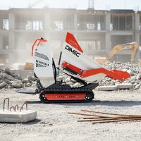 Mini-dumper sur chenilles MD500PRO, capacité maximale 500 kg, commande entièrement hydraulique, chariot à chenilles manuel pour travaux de jardinage