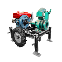 Démarrage électrique moteur diesel monocylindre 20 HP connexion couplée pompe à eau centrifuge 4 en 3 sorties