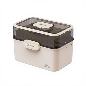 Boîte de rangement pour médicaments en PP moderne extra-large, trousse de premiers soins médicale de grande capacité pour les familles, seau médical flexible pour la maison - Product Image 3