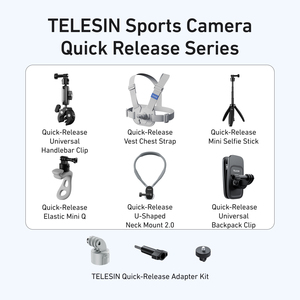 Correa de Pecho Ajustable de Liberación Rápida TELESIN Gris para Cámaras de Acción DJI <span class=keywords><strong>GOPRO</strong></span> INSTA360, Arnés Elástico para Montar en el Pecho - Product Image 5