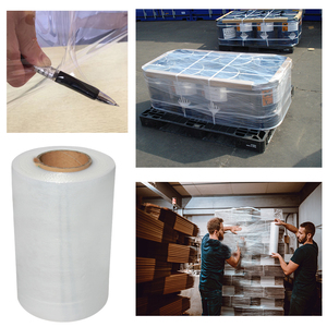 Şeffaf 50cm LLDPE streç <span class=keywords><strong>Film</strong></span> 20 mikron X600m yumuşak sertlik makinesi palet Wrap suda çözünür lojistik ağır
