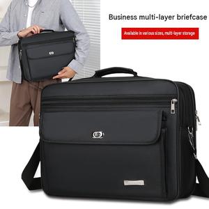 Maletín Portaordenador Portátil Negro de 15 Pulgadas, Impermeable, de Tela Oxford, con Asa de Hombro, para Hombre, Estilo Mensajero - Product Image 5