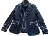 Costume de danse optique à fibres optiques Michael Jackson avec lumière LED, costume de scène à télécommande pour homme, costume de danse de salon pour adulte