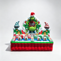 Jeu de tir gonflable Grinch de Noël avec capteur de lumière, cible de bonbons, jeu d'arcade d'intérieur pour les fêtes d'hiver, avec souffleur
