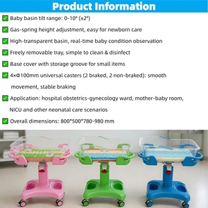 Mobile e regolabile in ABS letto d'<span class=keywords><strong>ospedale</strong></span> per neonati Set letto per culla per neonati con lettino idraulico per bambini e zanz - Product Image 3