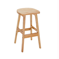 Chaise de bar en bois massif pour bureau à domicile Tabouret haut stable et sans dossier pour hôtel ou salon Meubles modernes de style loisirs