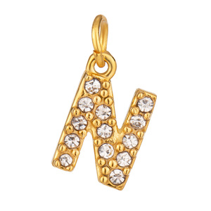 Là<span class=keywords><strong>m</strong></span> cho riêng của bạn quyến rũ phụ kiện Rhinestones trang sức PVD thép không gỉ không thấ<span class=keywords><strong>m</strong></span> nước DIY thư quyến rũ Bảng chữ cá<span class=keywords><strong>i</strong></span> quyến rũ - Product Image 5