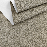 Tissu synthétique texturé à fleurs vintage de 18x53 pouces, simili cuir gaufré à dentelle de couleur unie rétro pour la fabrication de sacs et de portefeuilles