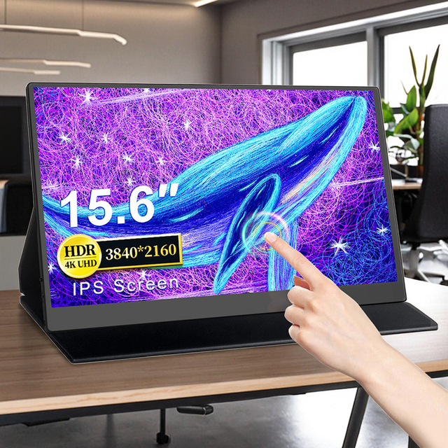Wholesale 15.6 Inches Portable IPS LCD Monitor with H-DMI Type-C Interface FHD 1080P 60Hz Compatible Laptop Mobile Phone